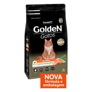 RAÇÃO GOLDEN GATOS CASTRADOS SALMÃO 3KG