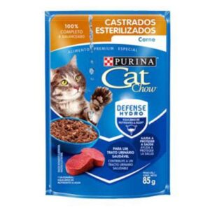 CAT CHOW SACHE CASTRADOS CARNE 85G