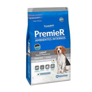 Ração Premier Cães Adultos Ambiente Interno Frango e Salmão Light 1kg