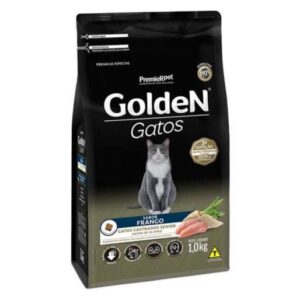 RAÇÃO GOLDEN GATOS CASTRADOS SENIOR FRANGO 1KG