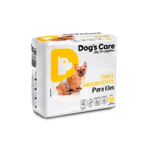 FRALDA DESCARTÁVEL DOG'S CARE PARA CÃES MACHO G 53X76 CM - 6 UNIDADES