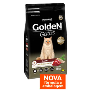 RAÇÃO GOLDEN GATOS CASTRADOS CARNE 3KG