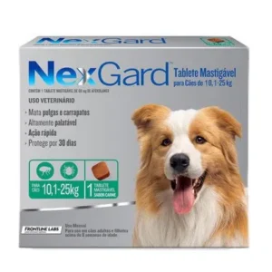 NEXGARD ANTIPULGAS E CARRAPATOS PARA CÃES DE 10,1 A 25KG - 1 CAIXA