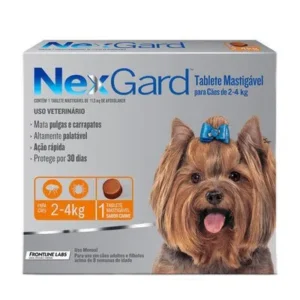 NEXGARD ANTIPULGAS E CARRAPATOS PARA CÃES DE 2 A 4KG - 1 CAIXA