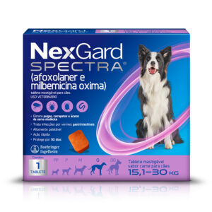 NEXGARD SPECTRA ANTIPULGAS E CARRAPATOS PARA CÃES DE 15, 1 A 30KG - 1 CAIXA