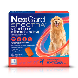 NEXGARD SPECTRA ANTIPULGAS E CARRAPATOS PARA CÃES DE 30, 1 A 60KG - 1 CAIXA