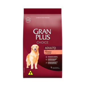 RAÇÃO GRAN PLUS CÃES ADULTOS CHOICE FRANGO E CARNE 20KG