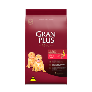 RAÇÃO GRAN PLUS CÃES MENU FILHOTES CARNE E ARROZ 3KG