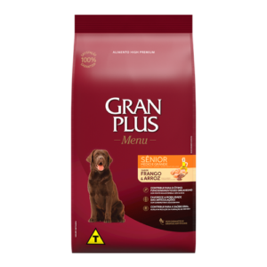 RAÇÃO GRAN PLUS MENU CÃES SENIOR FRANGO E ARRO 3KG