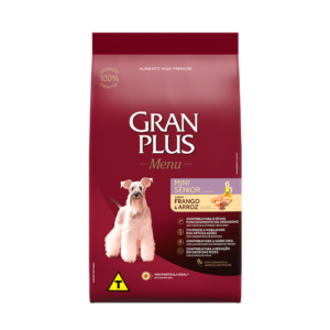 RAÇÃO GRAN PLUS MENU CÃES SÊNIOR MINI FRANGO E ARROZ 3KG