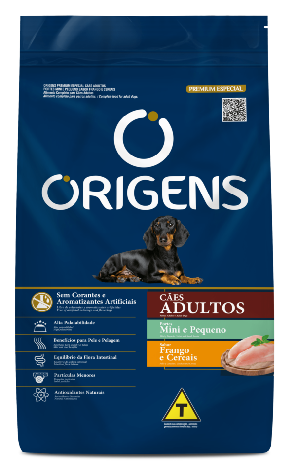 RAÇÃO ORIGENS PREMIUM ESPECIAL CÃES ADULTOS PORTES MINI E PEQUENO SABOR FRANGO E CEREAIS 10,1KG