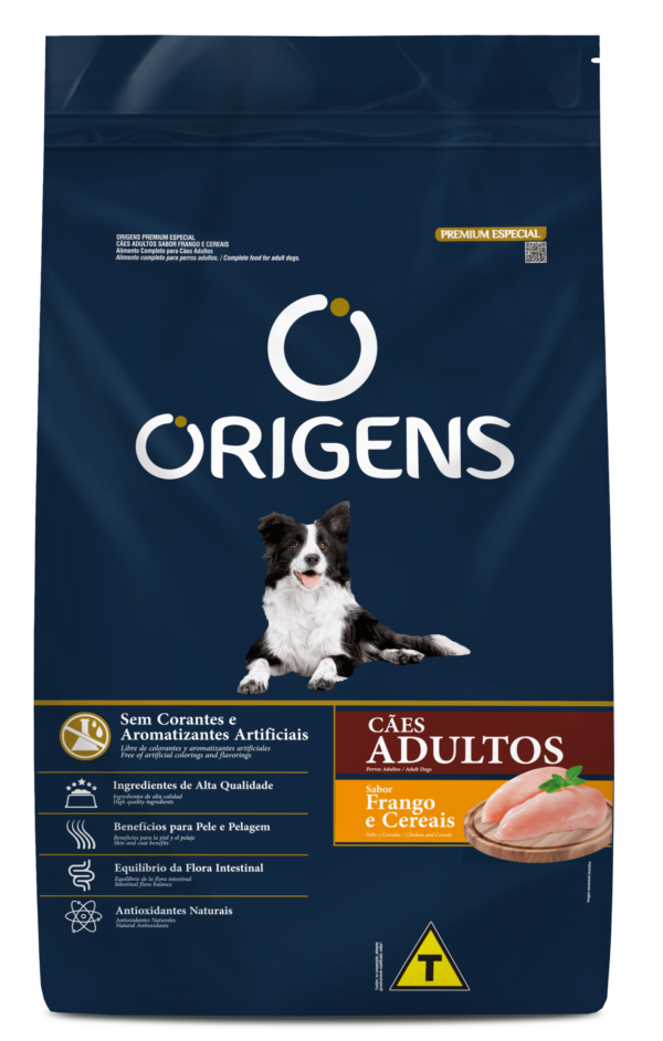 RAÇÃO ORIGENS PREMIUM ESPECIAL CÃES ADULTOS SABOR FRANGO E CEREAIS 1KG