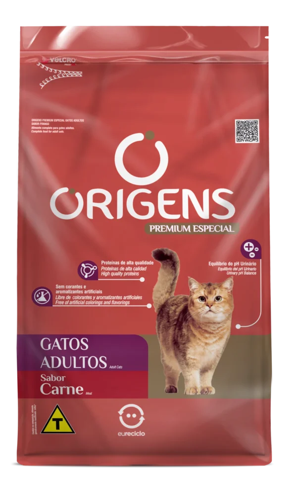 RAÇÃO ORIGENS PREMIUM ESPECIAL GATOS ADULTOS SABOR CARNE 1KG