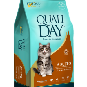 RAÇÃO QUALIDAY GATOS ADULTOS SABOR FRANGO E ARROZ 3KG