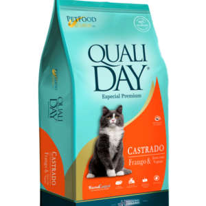 RAÇÃO QUALIDAY GATOS CASTRADOS ADULTOS SABOR FRANGO ARROZ E VEGETAIS 3KG