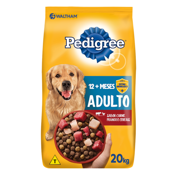 RAÇÃO SECA PEDIGREE CÃES ADULTOS CARNE FRANGO E CEREAIS 20KG