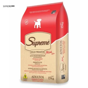 RAÇÃO SUPREME HIGH PREMIUM ADULTO MINI BISTS RAÇA PORTE PEQUENO 10,1KG