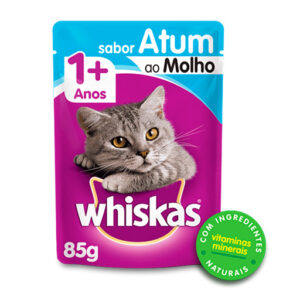 WHISKAS SACHE GATOS ADULTOS ATUM AO MOLHO 85GR