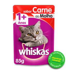 WHISKAS SACHE GATOS ADULTOS CARNE AO MOLHO 85GR