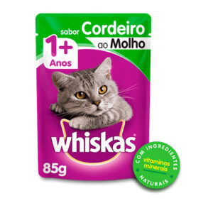 WHISKAS SACHE GATOS ADULTOS CORDEIRO AO MOLHO 85GR