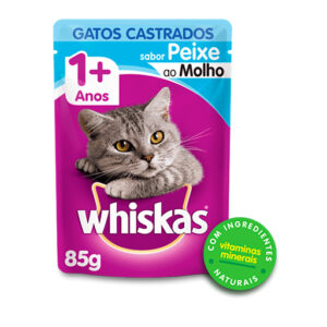 WHISKAS SACHE GATOS CASTRADOS PEIXE AO MOLHO 85GR