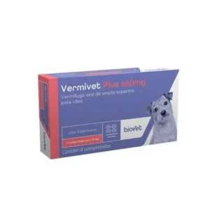 VERMIFUGO BIOVET PLUS VERMIVET PARA CÃES 660MG 4 COMPRIMIDOS