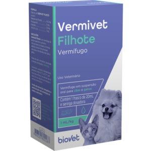 VERMIFUGO BIOVET VERMIVET FILHOTES PARA CÃES E GATOS 20ML