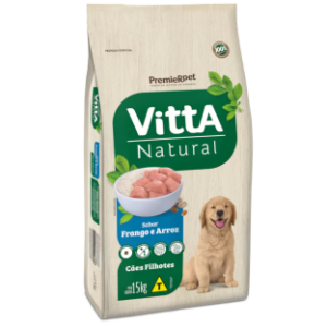 RAÇÃO VITTA NATURAL FILHOTES SABOR FRANGO E ARROZ 15KG