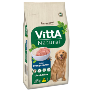 RAÇÃO VITTA NATURAL ADULTO SABOR FRANGO E ARROZ 15KG