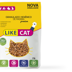 LIKE CAT GRANULADO HIGIÊNICO MADEIRA 2KG