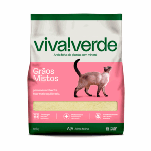 Areia Higiênica Biodegradável Grãos Mistos Viva Verde 4 kg