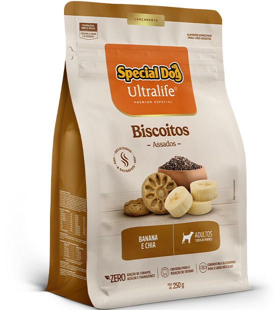 Biscoito Special Dog Ultralife Adulto Banana e Chia 250g